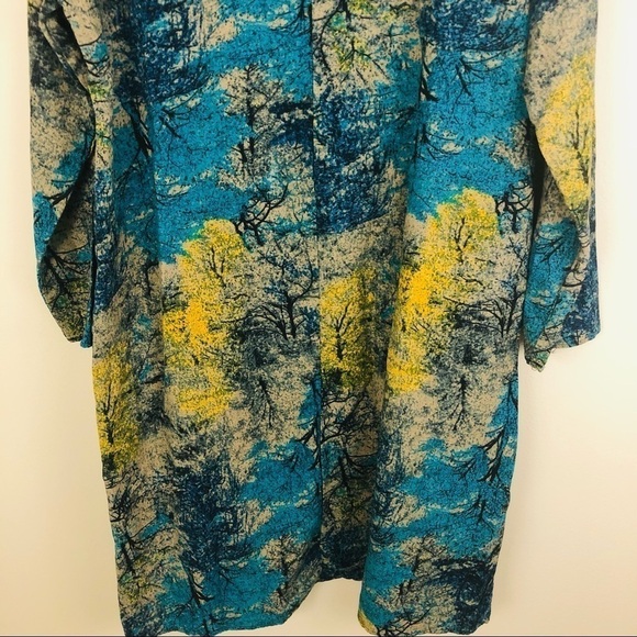 Tree Print Cacoon dress one size fits all, free flowing with pockets, jewel tone - Picture 11 of 11